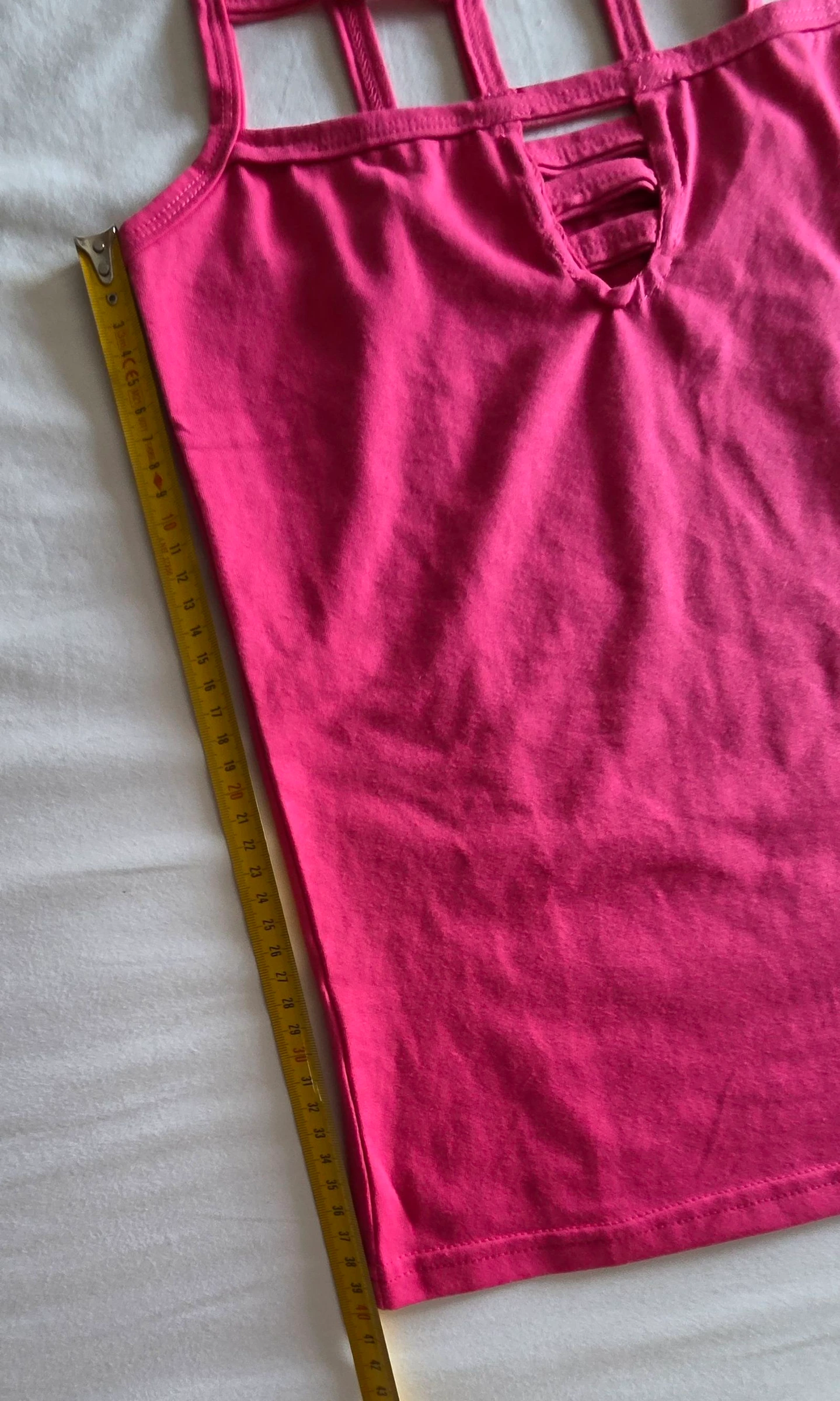 Débardeur rosa fuchsia S 36 top agujereado con tirantes y correas – photo 10